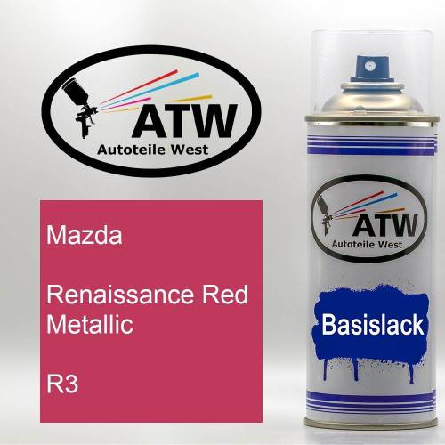 Mazda, Renaissance Red Metallic, R3: 400ml Sprühdose, von ATW Autoteile West.